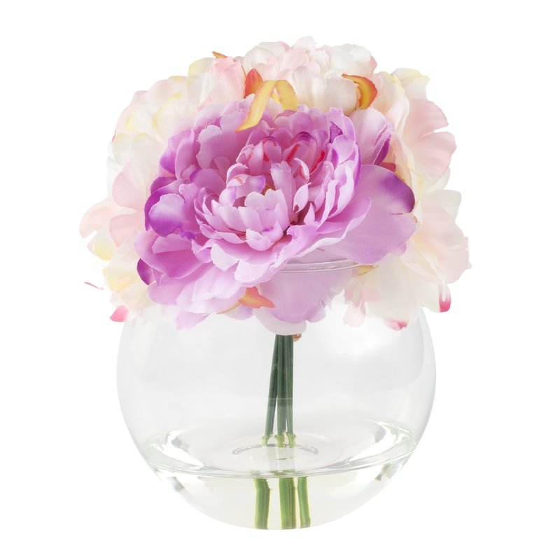 Peony Arrangement in Glass Vase - Image 0