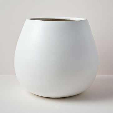 Pure White Ceramic Planter, Medium - Image 0