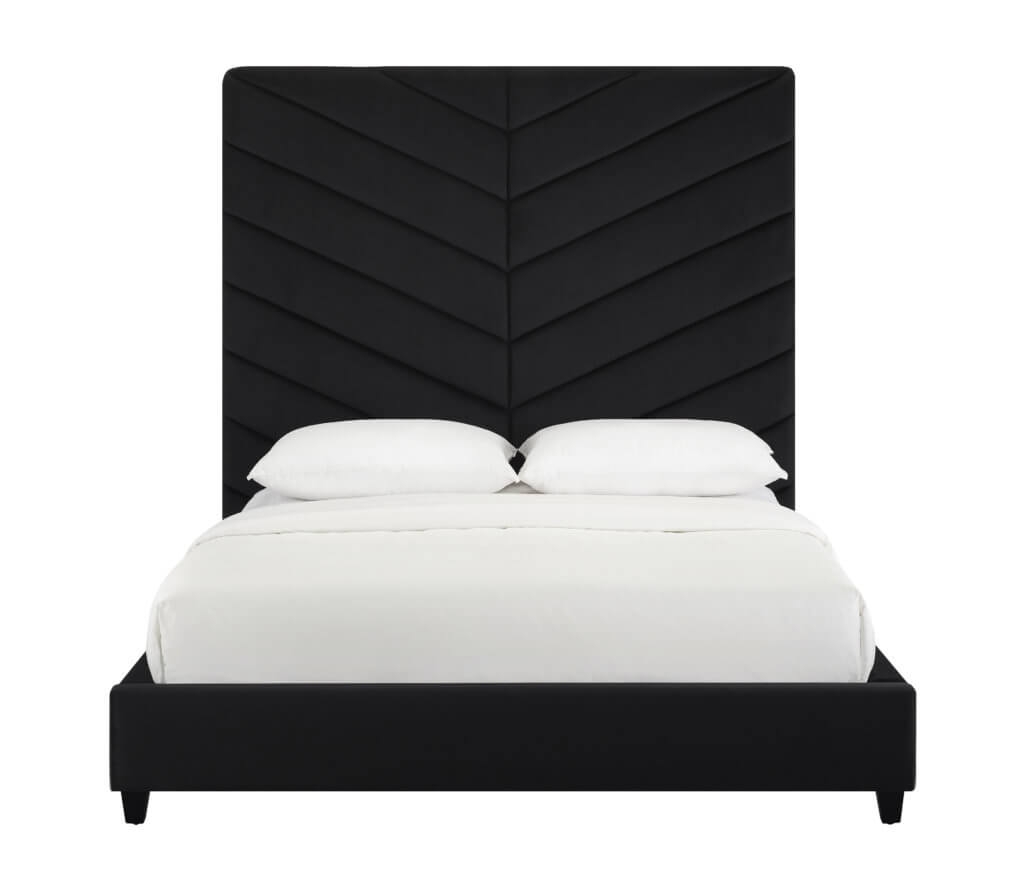 Diana Black Velvet Bed in King - Image 0