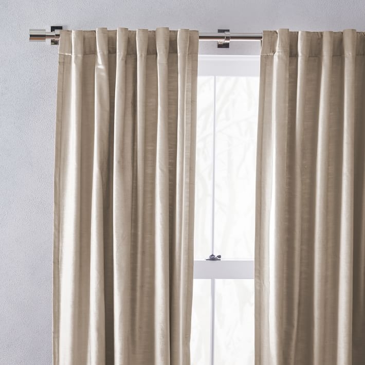 Luster Velvet Curtain Simple Taupe 48x96, Set of 2 - Image 2