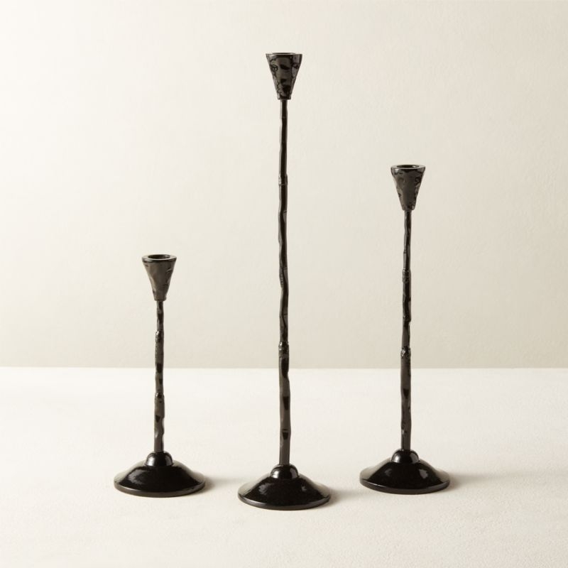 Rho Black Taper Candle Holder Set of 3 - Image 2