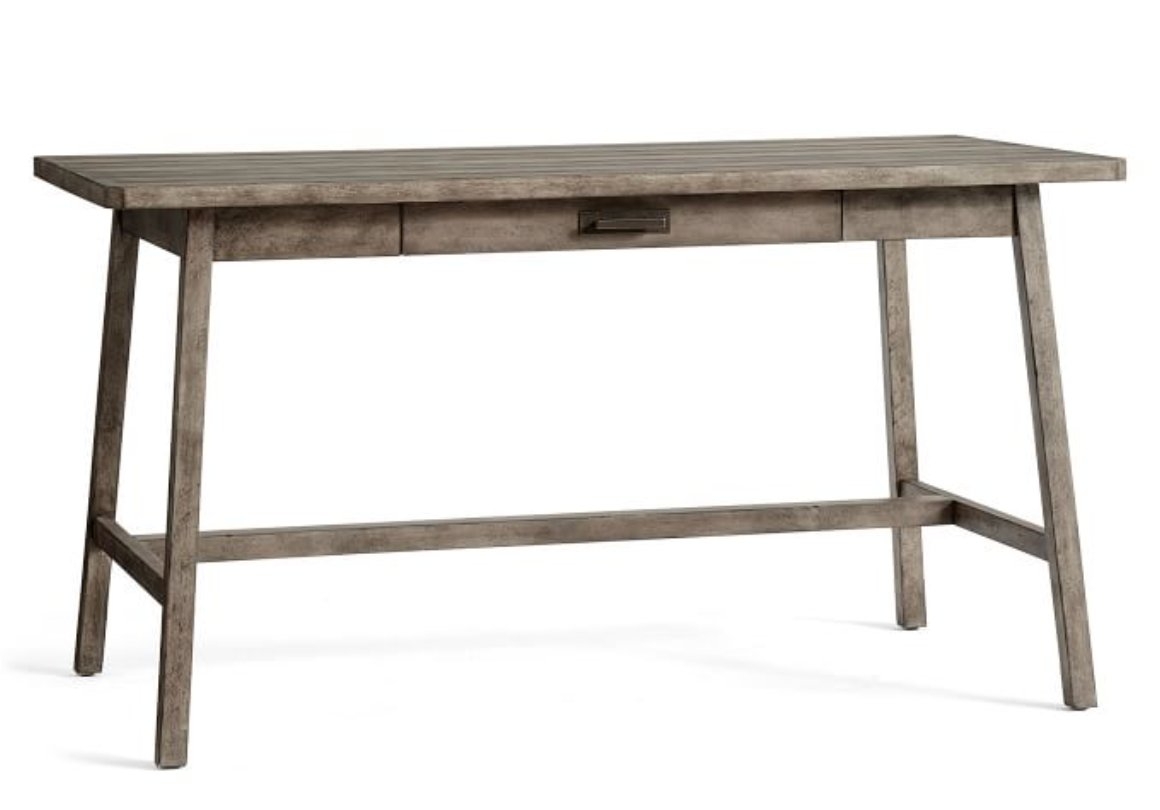 Mateo 56" Rustic Desk with Drawer - Salvaged Grey - Image 0