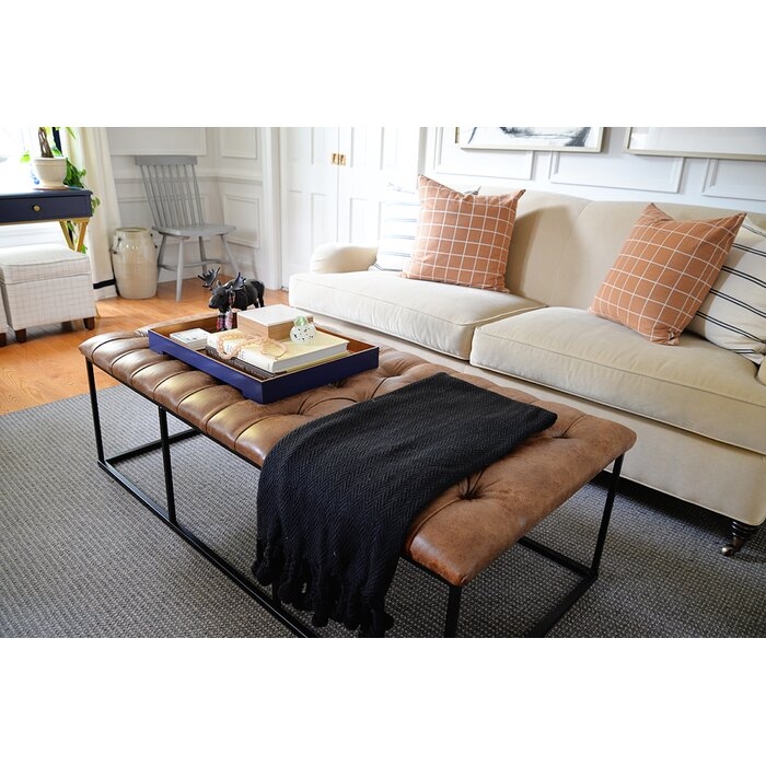 Thrapst Faux Leather Bench - Image 0