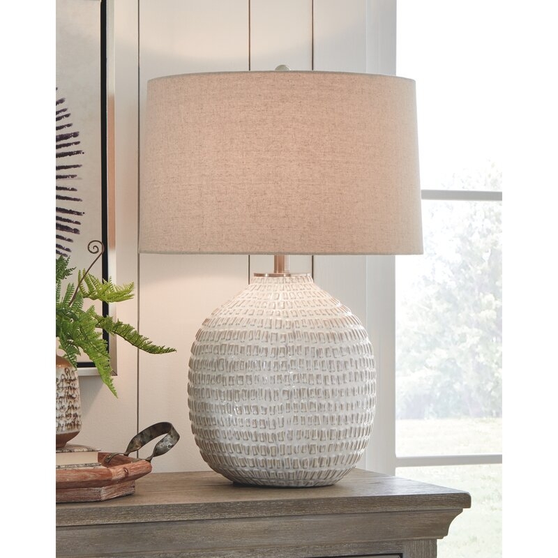Salton Table Lamp, Beige, 26.5" - Image 1