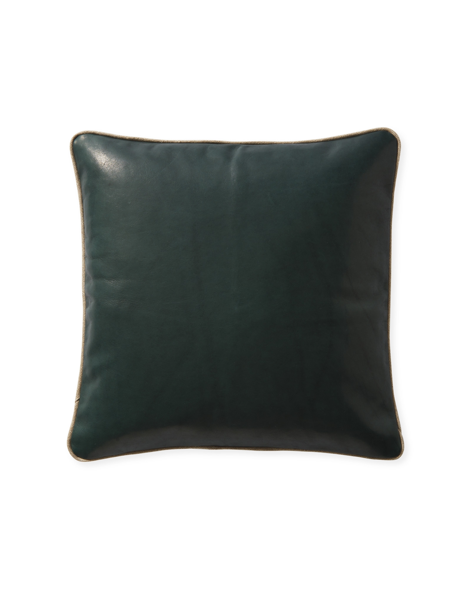 Leather 20" SQ Pillow Cover - Evergreen - Insert sold separately - Image 0