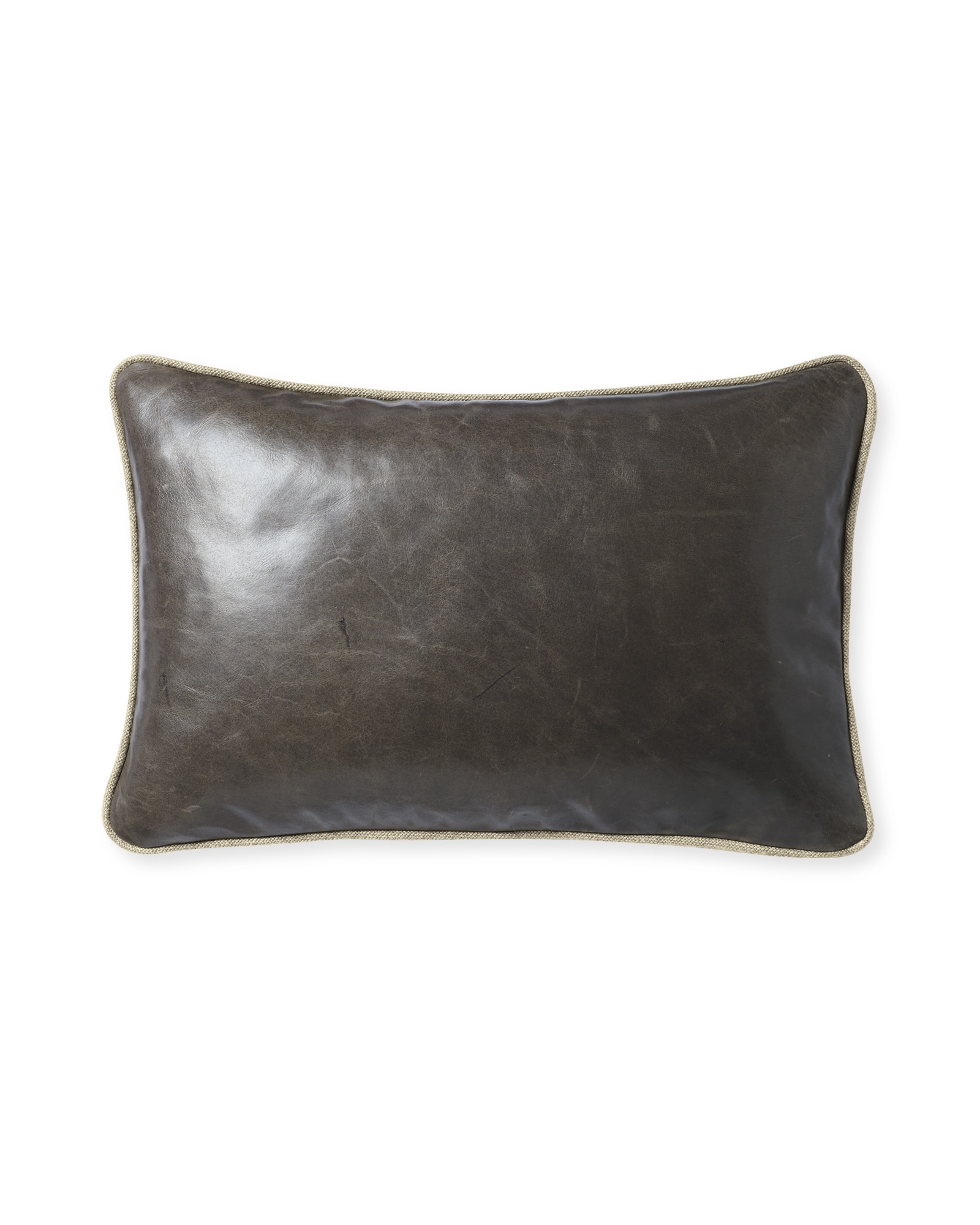Leather 12" x 18" Pillow Cover - Pewter - Insert sold separately - Image 0