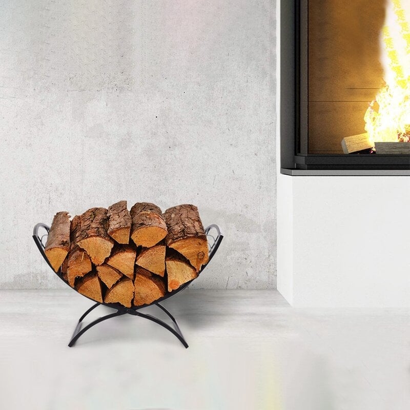 Oak Bluffs 19.74'' W Metal Log Rack - Image 0