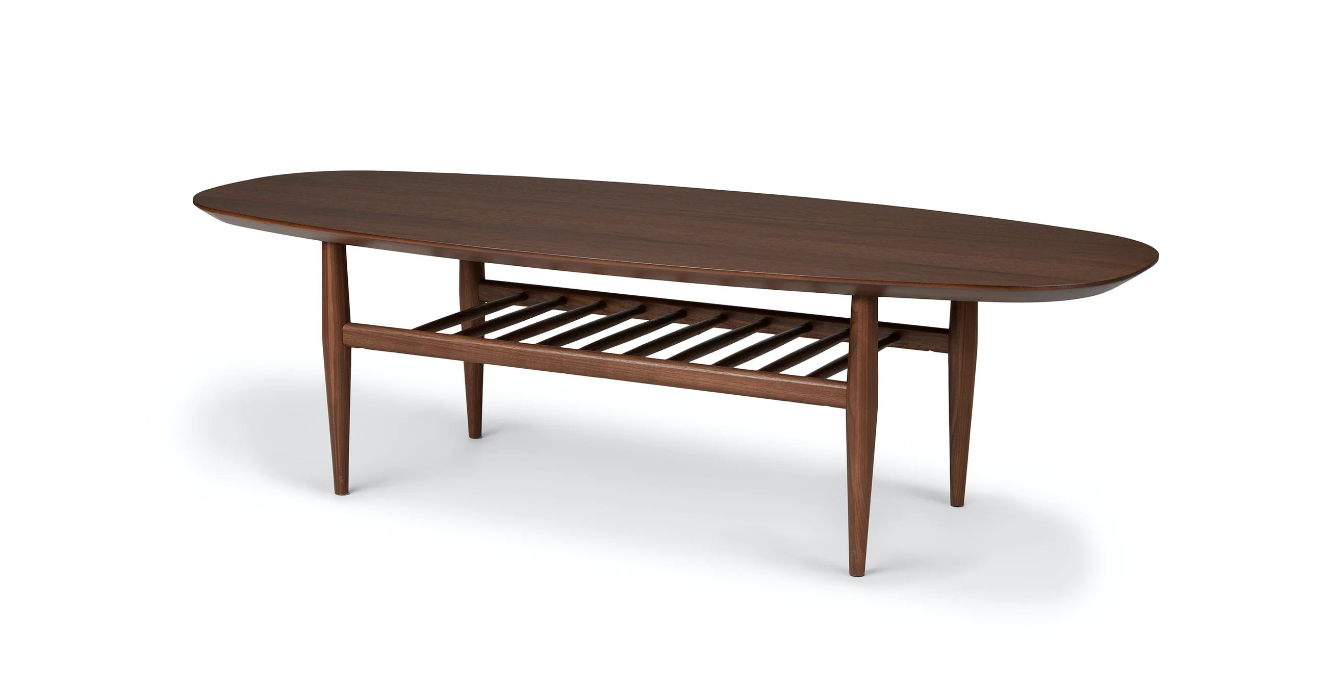 Lenia Oval Coffee Table, Walnut - Image 1