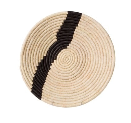 QUENNA STRIPED BASKET, NATURAL AND BLACK - Image 0