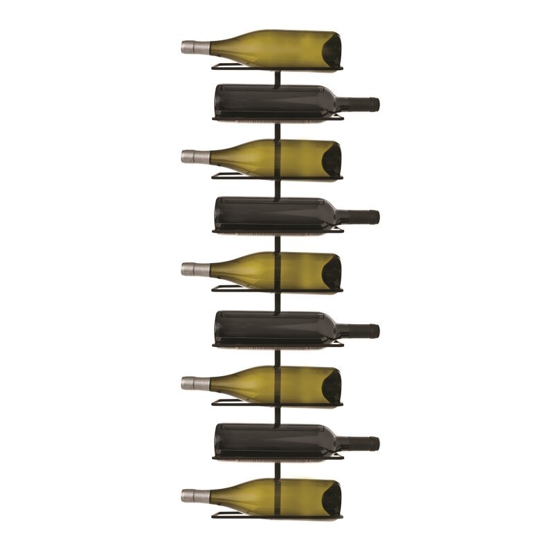 Align 9 Bottle Wall Mounted Wine Bottle Rack in Black - Image 0