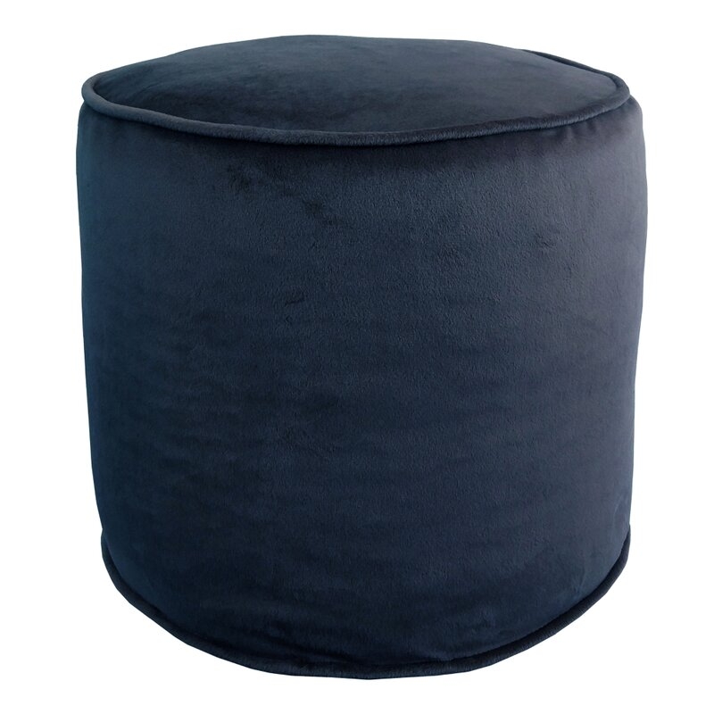 Wessels Plush Pouf, navy - Image 0