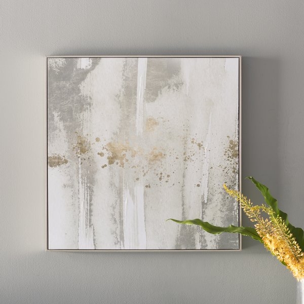 'Sun and Rain Abstract Art' Wrapped Canvas Print 43" x 43" - Image 0