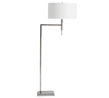 Atticus Metal Sectional Floor Lamp, Brass with Ivory Shade - Image 4