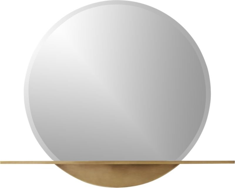 Perch Round Mirror with Shelf, 36" - Image 0