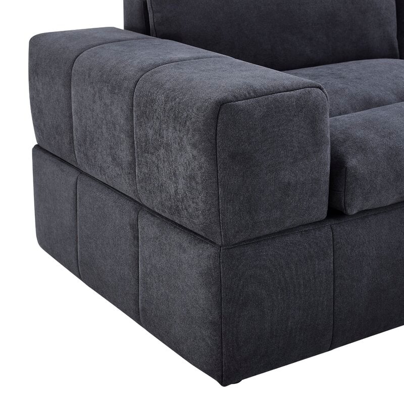 6pieces Anchoretta 134" Wide Reversible Modular Sectional with Ottoman - Image 1