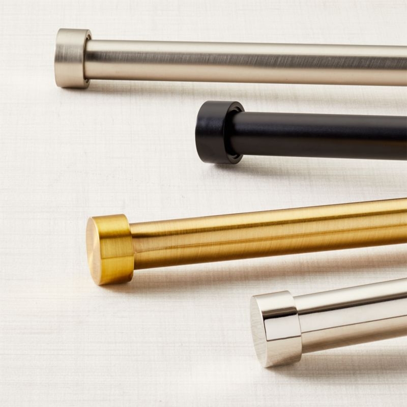 CB Matte Black End Cap and Curtain Rod Set 120"-170" - Image 1