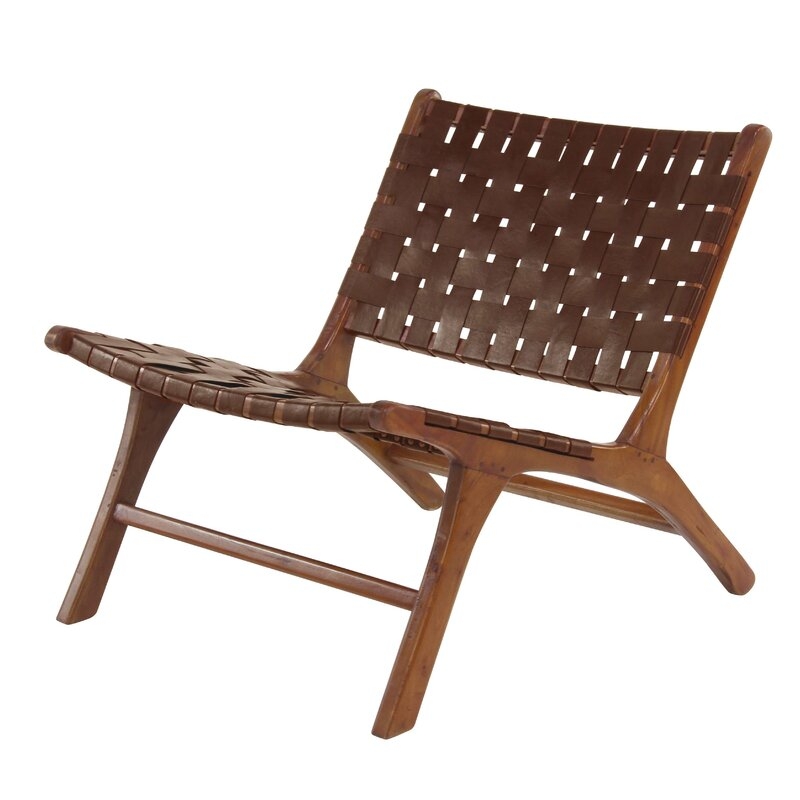 Idina 26" Wide Genuine Leather Lounge Chair - Image 0