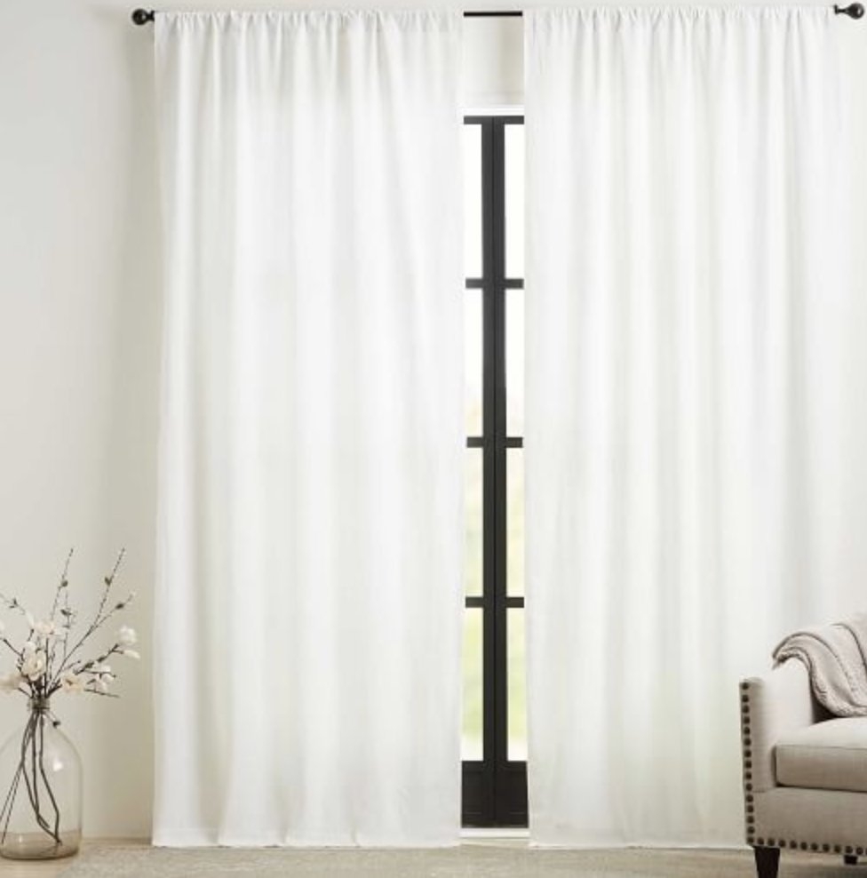 Custom Classic Belgian Linen Curtain - White  (150" x  100") - Image 0