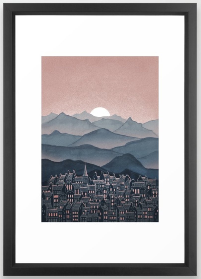 Seek - Sunset Mountains Framed Art Print - Image 0