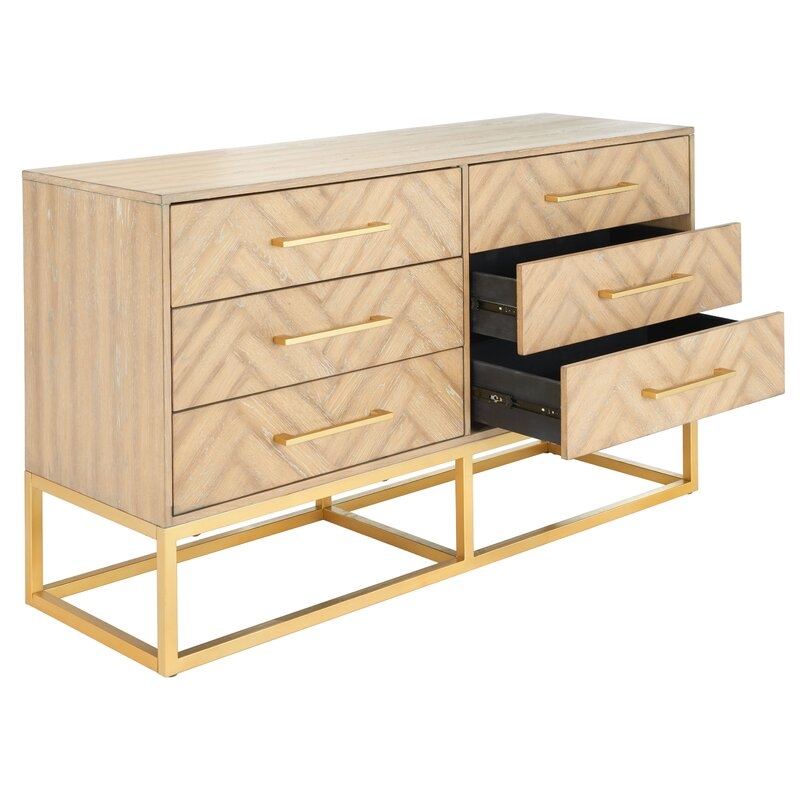 Sheldon 6 Drawer Standard Dresser/Chest- Rustic Oak - Image 1