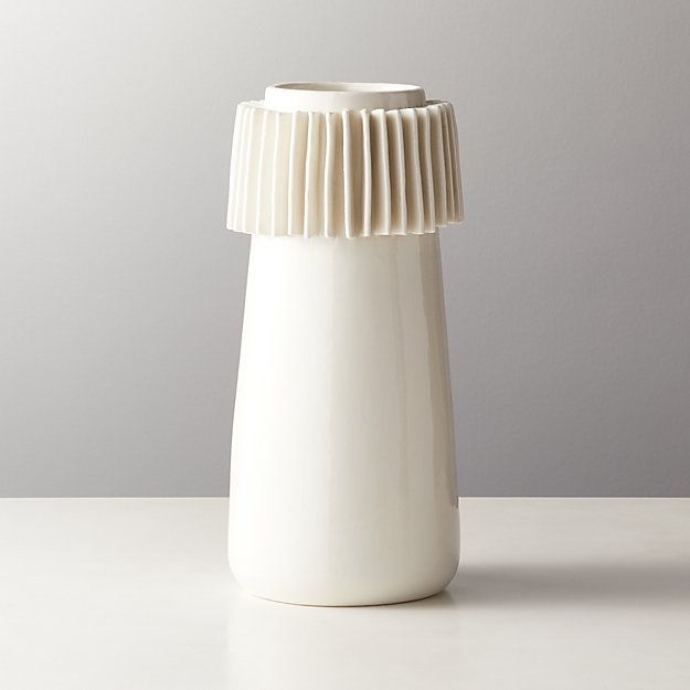 Ruff White Porcelain Vase - Image 0