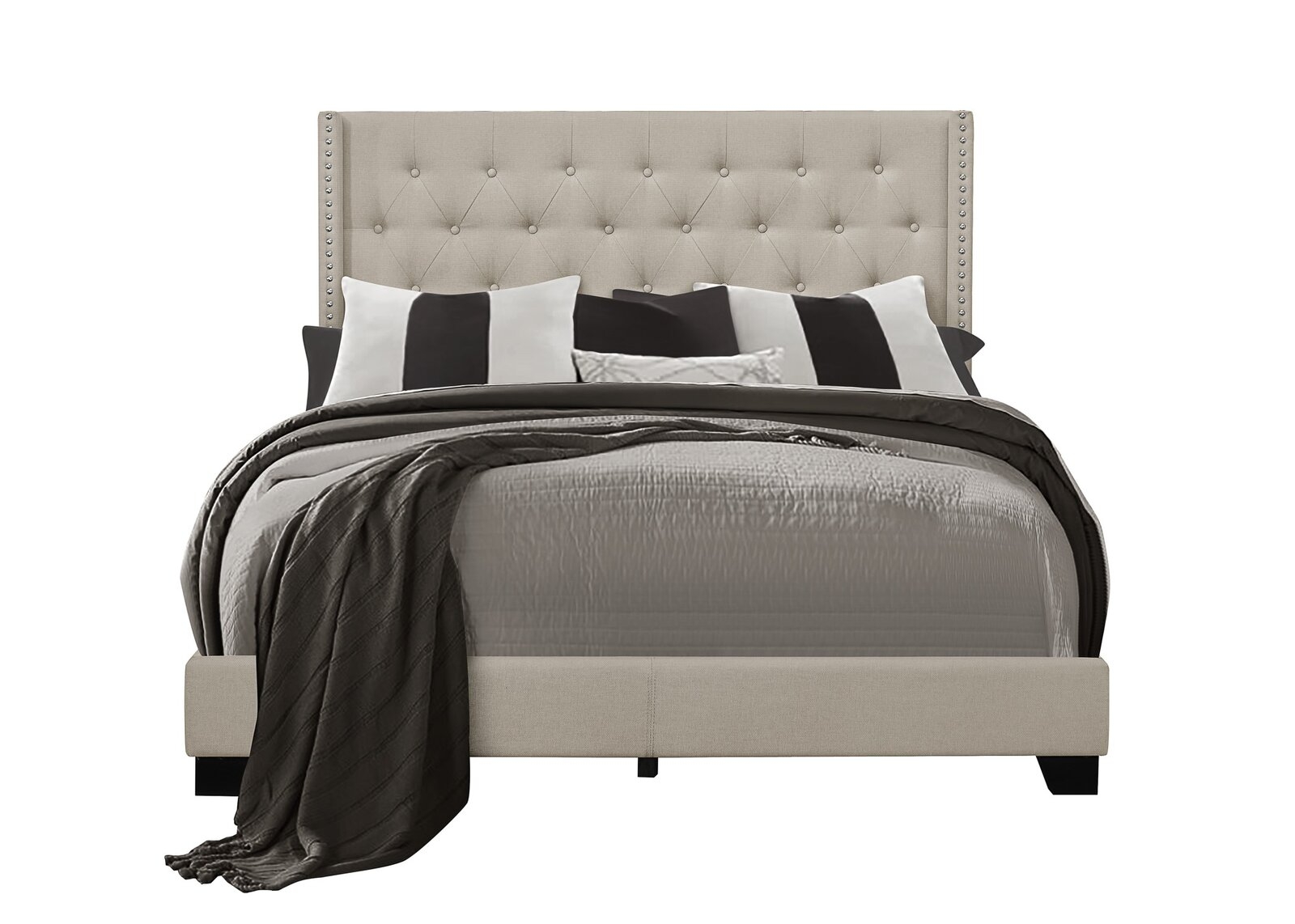 Aadvik Tufted Upholstered Low Profile Standard Bed - Image 1