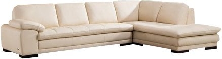 Stockbridge Leather Sectional - Right Hand Facing - Beige - Image 0