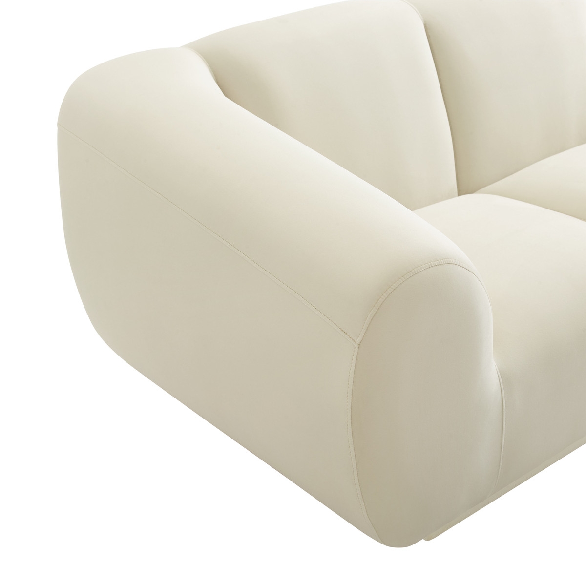 Emmet Cream Velvet Sofa - Image 2