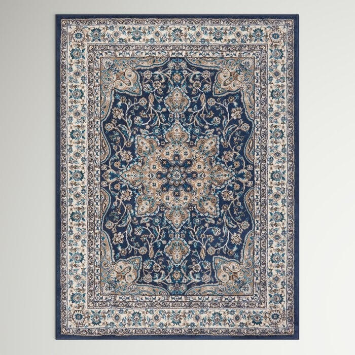 Mountview Oriental Navy Blue Area Rug - Image 0