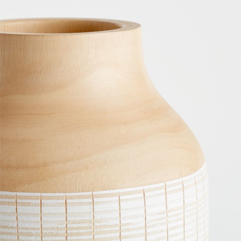 Soto White Wood Vase 12" - Image 4