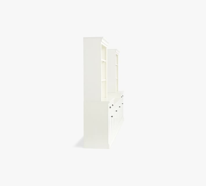 Aubrey 5-Piece Entertainment Center with Cabinets, Dutch White, 144" Wide - Image 3