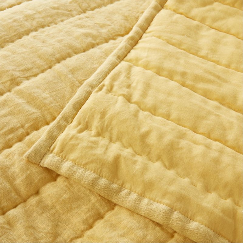 Linen Dark Yellow Twin Quilt - Image 1