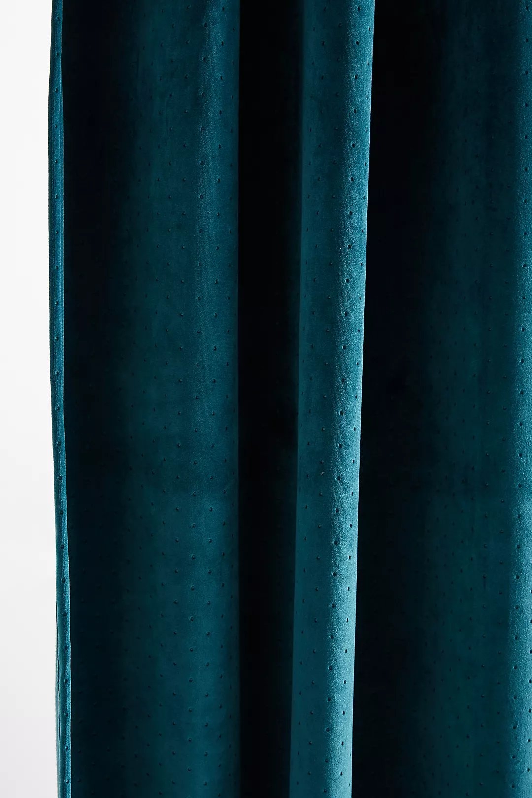 Velvet Louise Curtain, Teal, 50" x 84" - Image 1