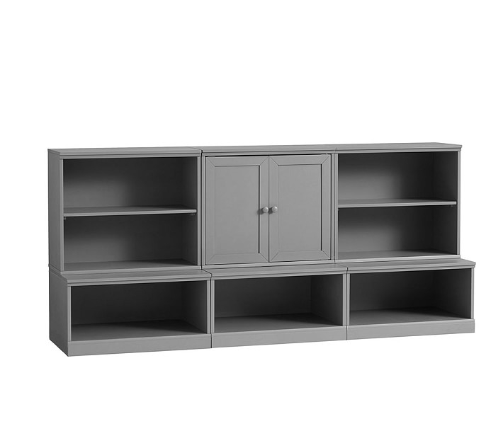 Cameron 1 Cabinet, 2 Bookcase Cubbies, &amp; 3 Open Bases, Charcoal, UPS - Image 4
