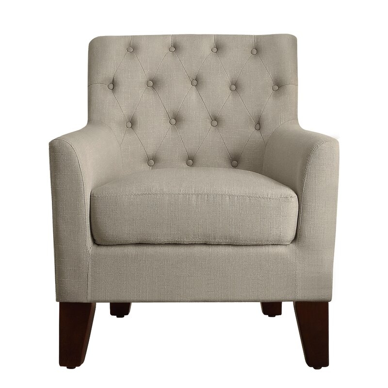 Popel 29.5'' Wide Tufted Linen Armchair - Image 1