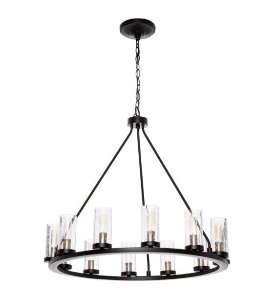Progress Lighting Hartwell 12-Light Chandelier with Clear Seeded Glass, Antique Bronze - Image 0