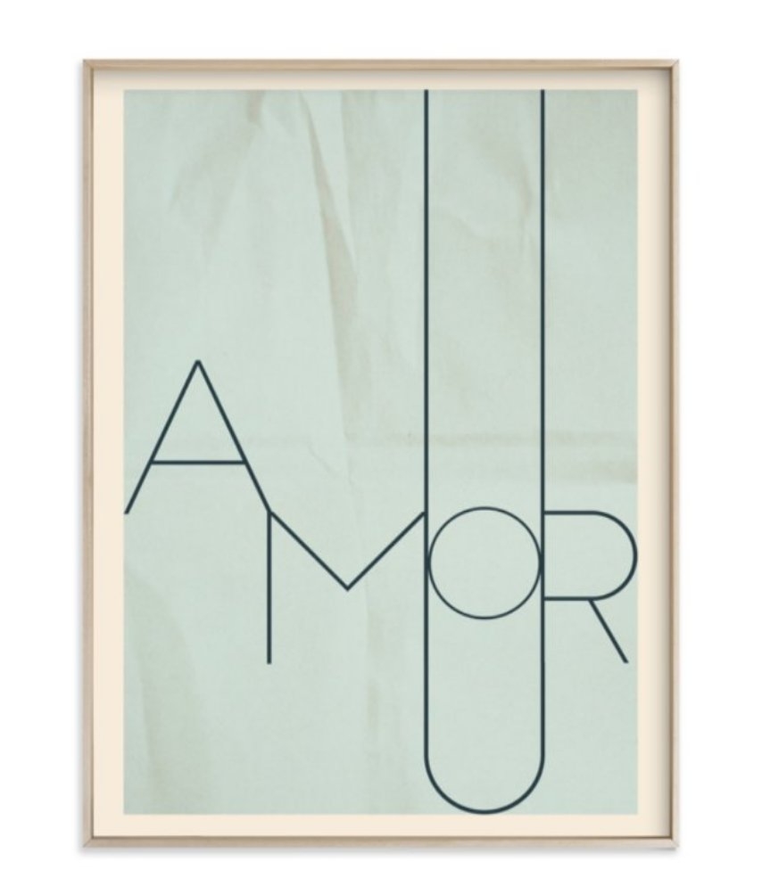 amour - french blue - 18x24, matte brass frame - Image 0