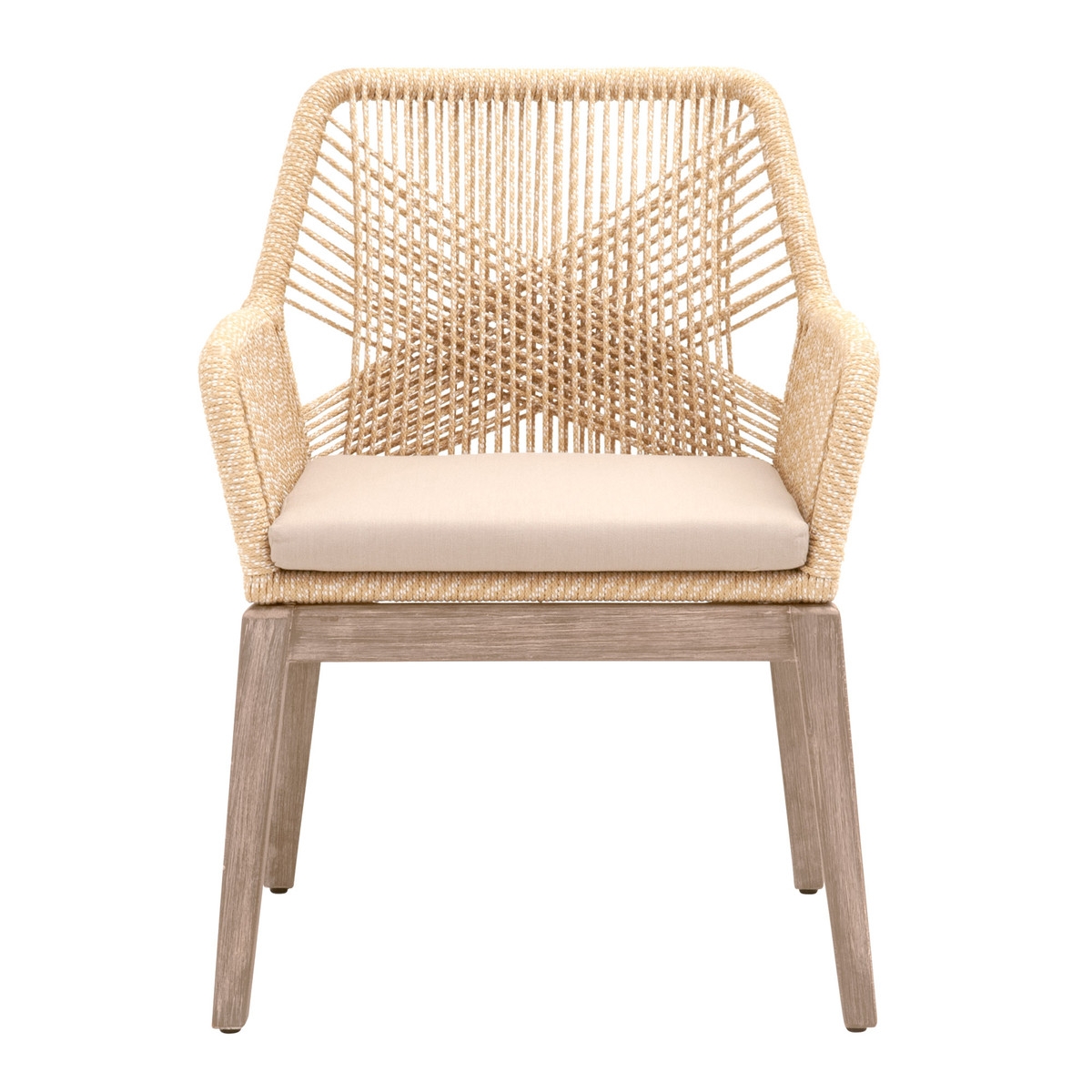 Loom Arm Chair, Sand & Gray Mahogany, Set of 2 - Image 0