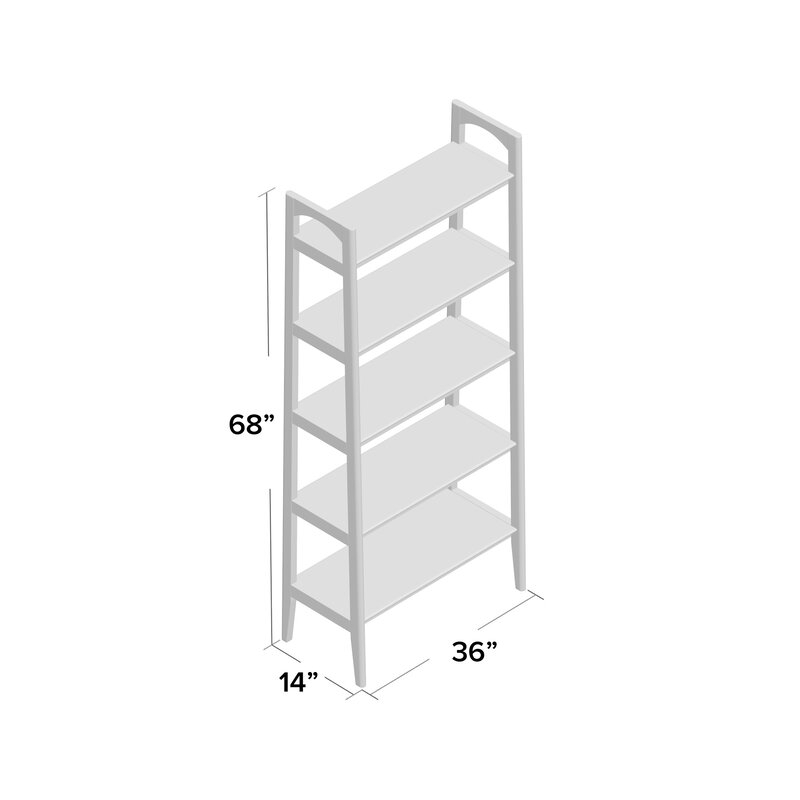 Erin Ladder  Bookcase -Off-White/Pecan - Image 3