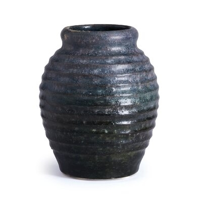 Vamyr Aged Charcoal 11" Terracotta Table Vase - Image 0