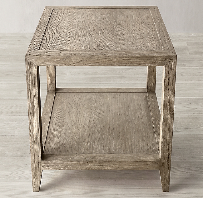 FRENCH CONTEMPORARY SQUARE SIDE TABLE_Grey Oak - Image 2