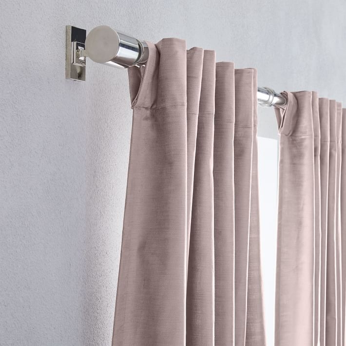 Cotton Luster Velvet Curtain, Dusty Blush, 48"x84"- Unlined-Individual - Image 1