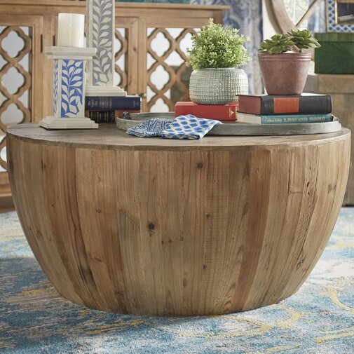 Hindsville Solid Wood Drum Coffee Table - Image 4