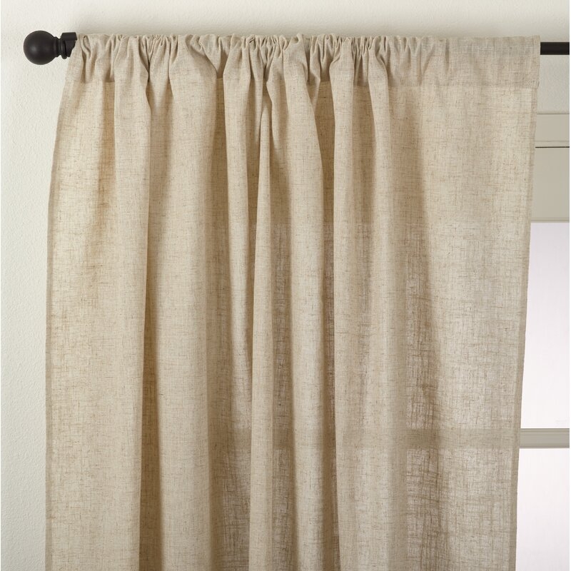 Parthenia Solid Semi-Sheer Rod Pocket Single Curtain Panel - Image 1