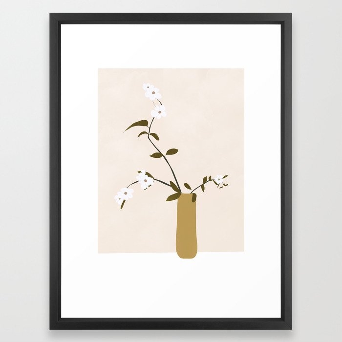 Flowers in the Vase Framed Art Print - 20x26, vector black frame - Image 0