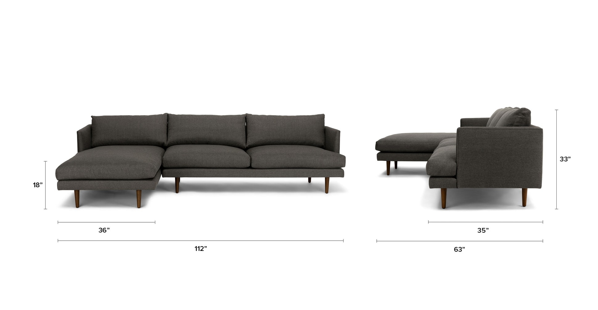 Burrard Graphite Gray Left Sectional Sofa - Image 8
