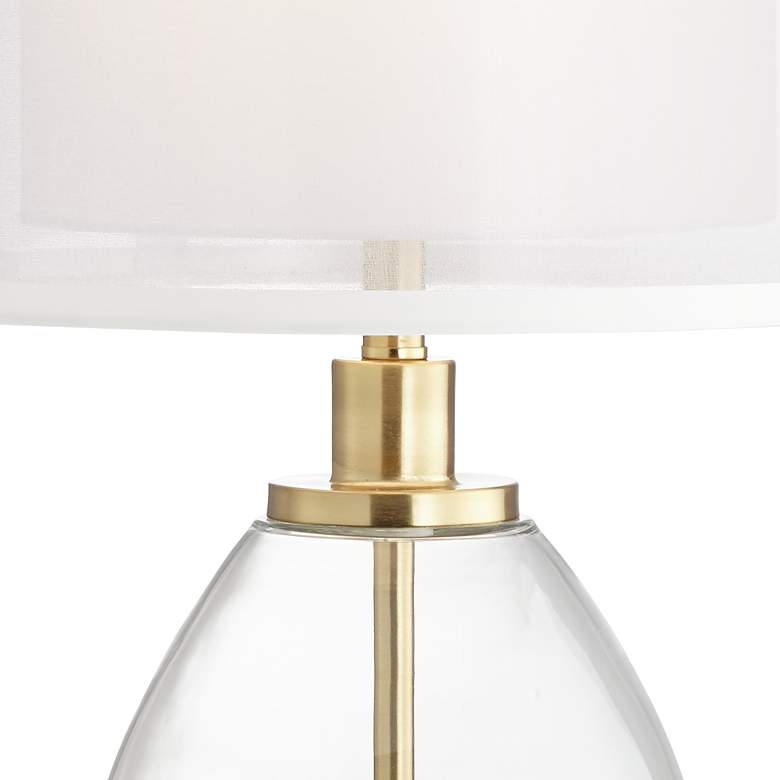 Sophie Glass and Brass Double Shade Table Lamp with USB Port - Style # 66D68 - Image 2