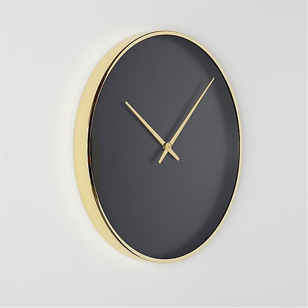 solitaire black and gold wall clock - Image 1
