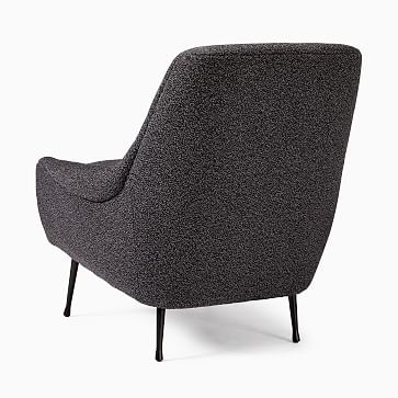 Lottie Chair Poly Black/White Luxe Boucle Dark Pewter - Image 4