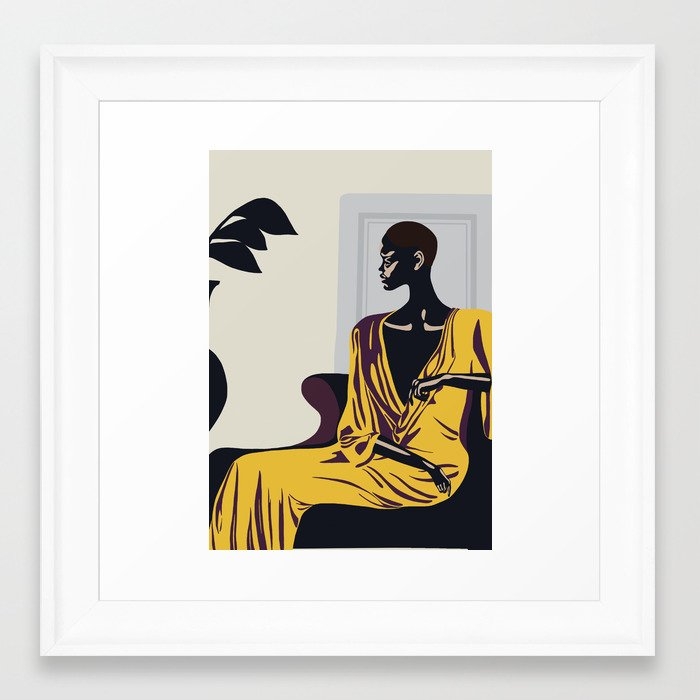 Yellow robe Framed Art Print - Image 0